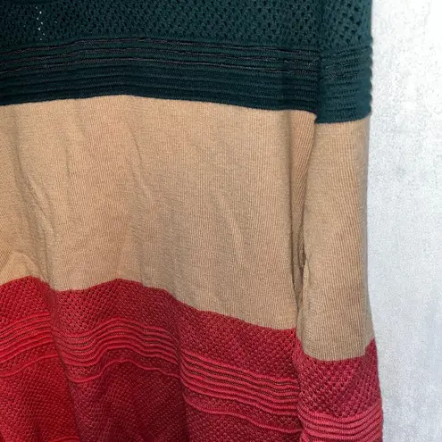 Market & Spruce Eyelet Green Striped Sweater New XL