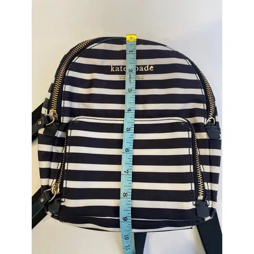 Kate Spade  Black & White Striped Mini Backpack OS Zip Closure Pockets Designer