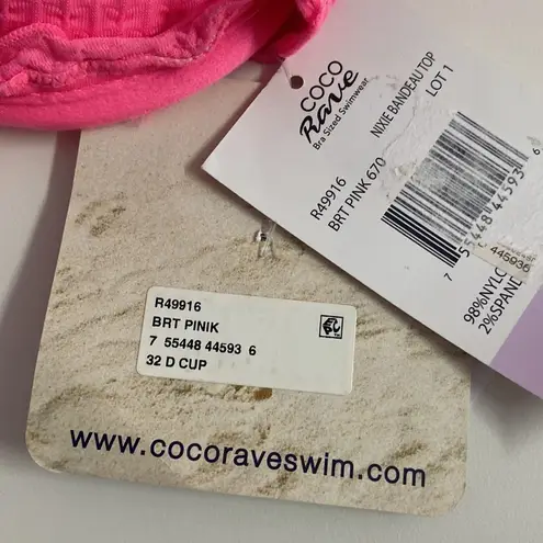 Coco Rave NWT 32D pink halter underwire Nixie Bandeau bikini top swimwear