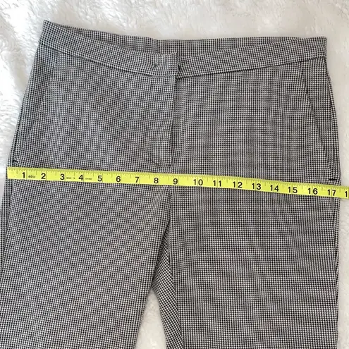 Max Mara Weekend Black Houndstooth Print Mid-rise Straight Leg Pants