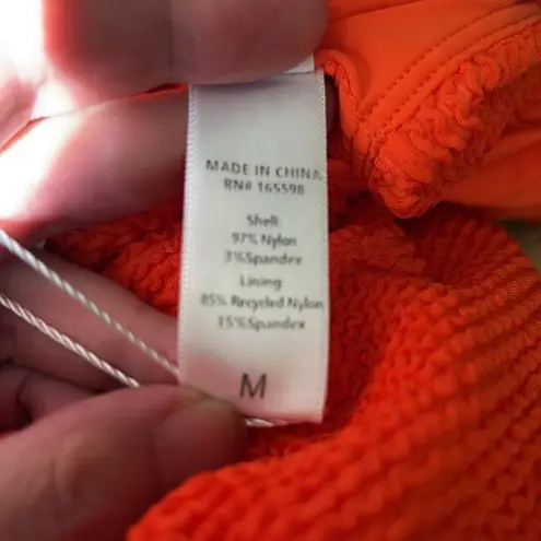 ANDIE The Mykonos One Piece Swimsuit Textured Orange Size M NWT