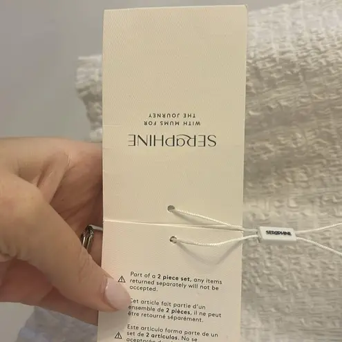 NWT Seraphine White Sleeveless Shirred Cropped Blouse Top Size 12