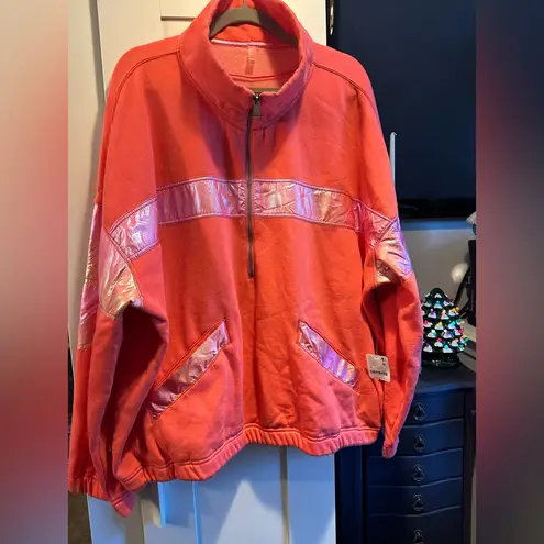 Free People Movement NWT Away We Go Half Zip in Hibiscus $128 MSRP