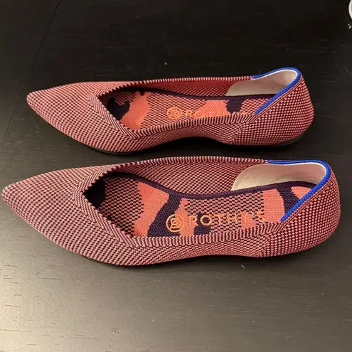 Rothy's Rothy’s The Point Retired Optic Rose Double Stitch Ballet Flats Women’s Size 8