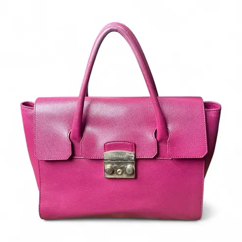 Furla Leather Metropolis Handbag Medium - Magenta