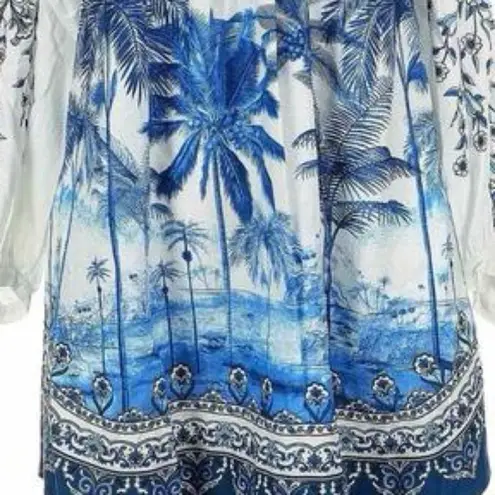 Farm Rio Palm Tree Beach Off-White Mini Dress NWT