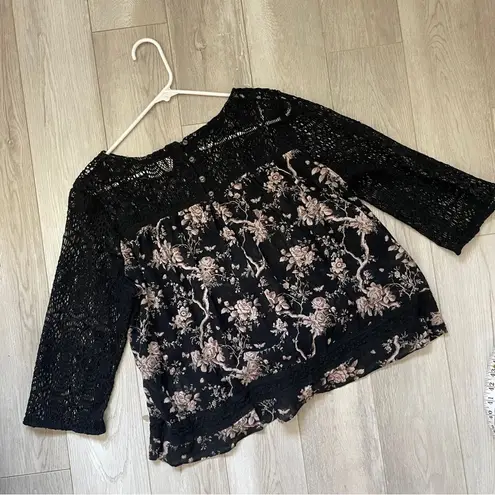 Denim & Supply Ralph Lauren Floral Crochet romantic dainty blouse (xlarge)