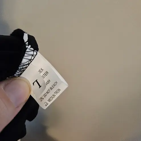 Black Mini Dress Ruffled Short Sleeves Off Shoulder Neutral Casual Solid Size L