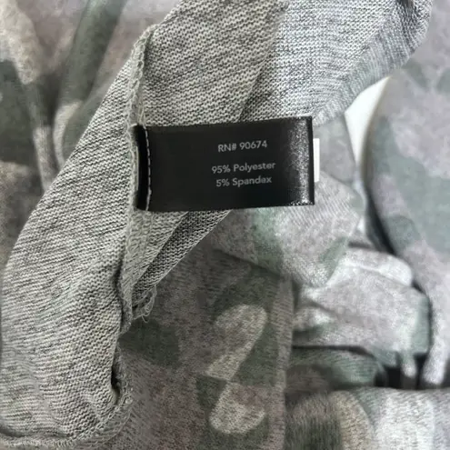 Boston Proper Womens So Soft Camo Off Shoulder Top S Gray Green Casual Comfort