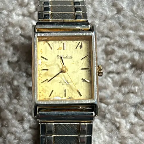 Dufonte by Lucien Piccard vintage antique two tone bracelet watch one size Silver