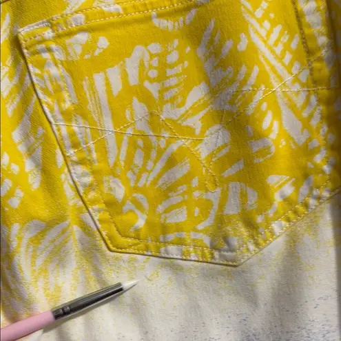 💖 Vintage Escada Sport High Rise Printed Cropped Jeans Yellow Size 10