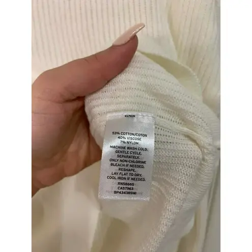 BP. Ivory Rubbed Long Sleeve V