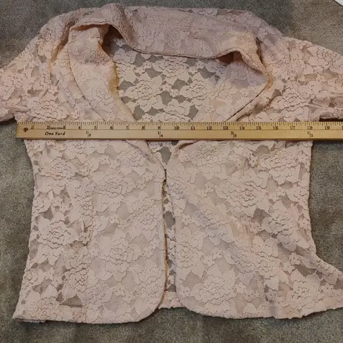 International Concepts INC Size Medium Cotton Nylon Lace Deep V Cut Pink Sheer