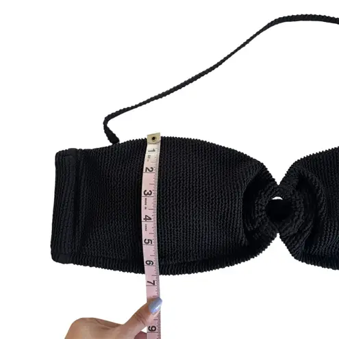 J.Crew Bandeau Black Scrunchie Bikini Top with O