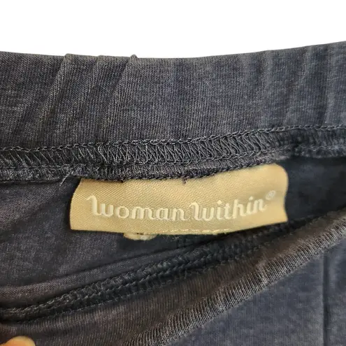 Woman Within Elastic Waist Pull On Skinny High Rise Leggings Casual Gray Size 2X