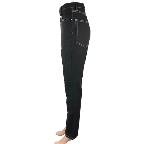 We Wore What Danielle Women's Black Button Fly High Waist Straight Denim Jeans 29