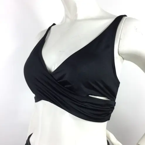 Tahari Wrap Bikini Top Size L Black