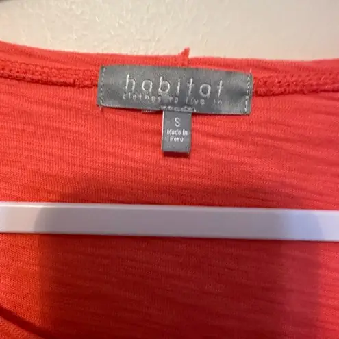 Habitat Coral Flare Sleeve Asymmetrical Top Small Lagenlook Artsy Minimalist