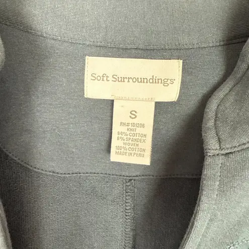 Soft Surroundings Embroidered Long Cardigan Tunic Mixed Media Navy Size Small S