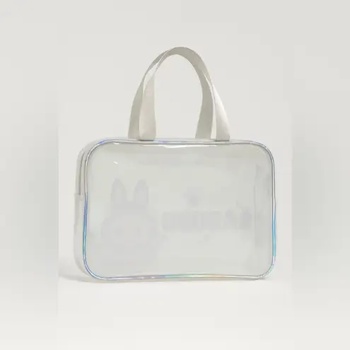 LABUBU Clear PVC Tote Bag – Purple Bunny Design – Cute Kawaii Style