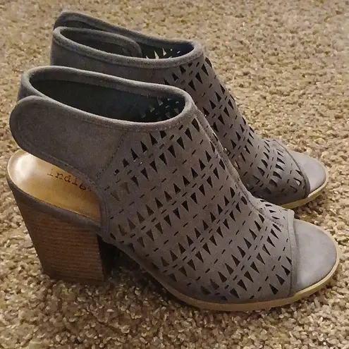Indigo road dark Grey pedana block heel high heels size 8