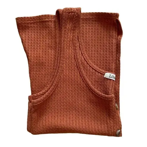 Liberty Love Burnt Orange Sleeveless Knit Button Front Ribbed Tank Top SZ S