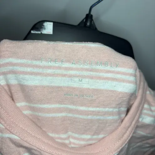 Pink and White Striped Crop Top Size M