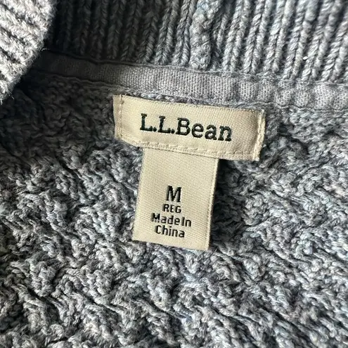 LL BEAN LIGHT BLUE COTTON OPEN FRONT CARDIGAN M Size M