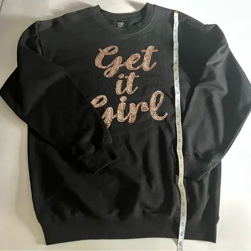 Cold Crush Women’s Crewneck Long Sleeve Gray and Gold Graphic Sweatshirt Sz L - Image 6