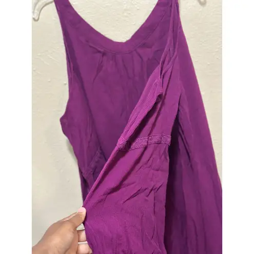 Terra & Sky Purple Cold Shoulder Dress Crochet Trim Casual Womens 1X