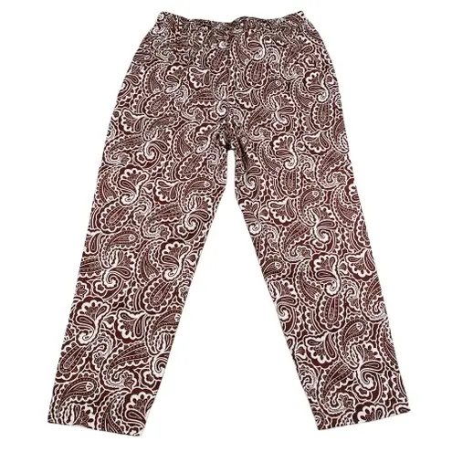 Boden USA Boden Pull On Paisley Ankle Length Straight Cut Trouser