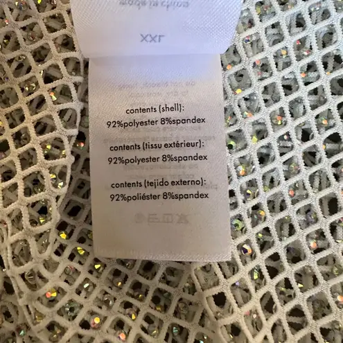 We Wore What crystal mesh cami 100 white size women xxl