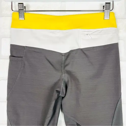 Lole Lolë Amoda Women's Pants Legging Mesh Panel Gray / Yellow (Size XS) EUC