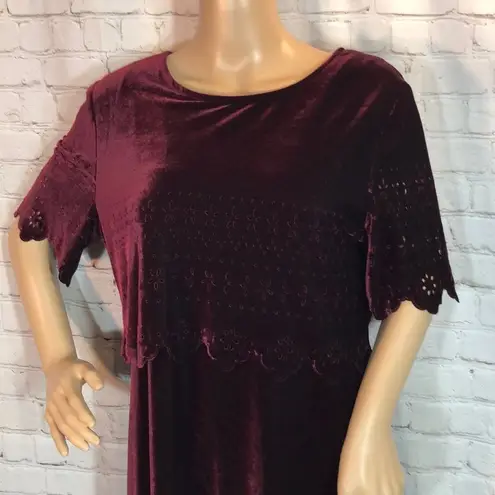 Vintage KC Spencer Dark Red Velvet Dress Size undefined