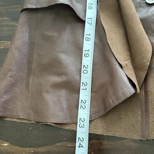 Emporio Armani Leather Y2K VTG Chocolate Brown Blazer Jacket Fitted Cropped S