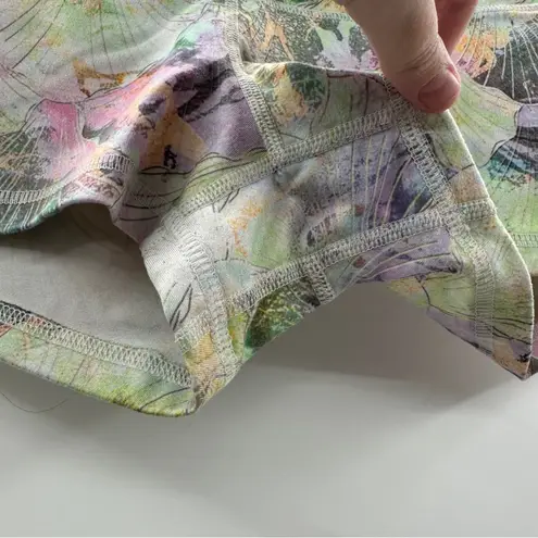 Fleo Low Rise Multicolor Abstract Mermaid Print Activewear Shorts Sz S Green