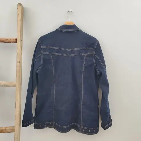 Ashley Stewart Dark Blue Zip Up Jean Jacket Size 14W