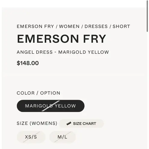 EMERSON FRY INDIA COLLECTION marigold yellow angel dress M L Size M