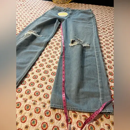 NWT Mother Snack The Fun Dip Puddle Wide Leg Baggy Jeans Size 30 Light Wash Blue