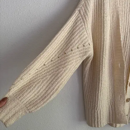 American Eagle  | cream cozy knit oversized button front cardigan