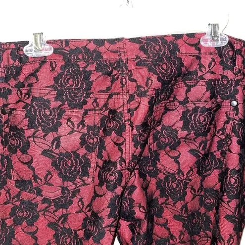 Celebrity Pink  Black and Red Paisley Lace Pants