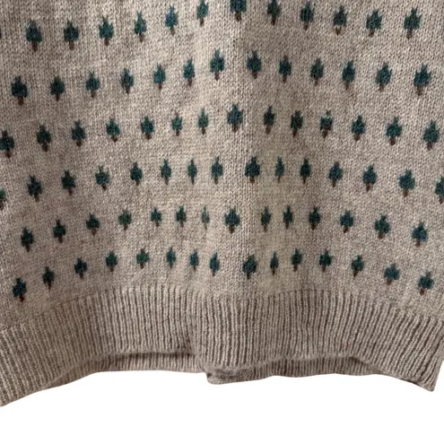 Susan Bristol Vintage 100% Wool Sweater Vest Ski Lodge Winter Scene Hong Kong M