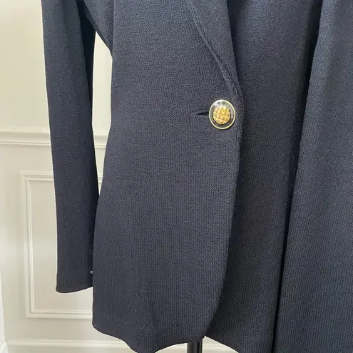 St. John Black Santana Knit 3pc Pant Suit Belt M 6 8