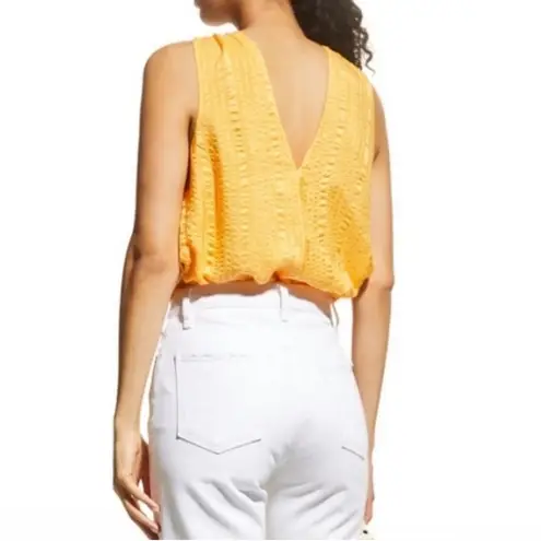 frame denim NWOT Frame Draped Halter Yellow Orange Silk Sleeveless Top MEDIUM