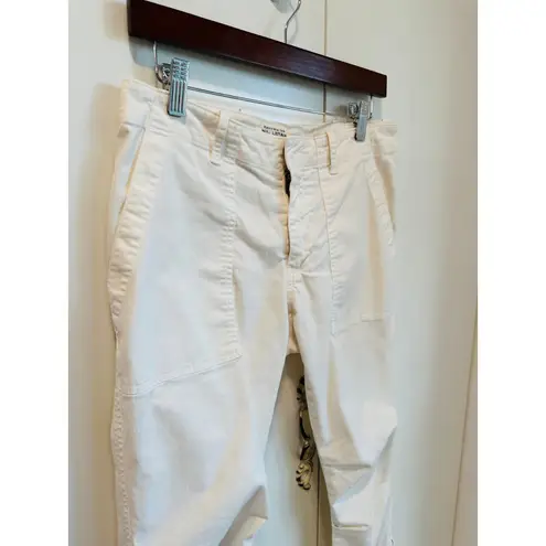 Y2K Cargo Capri Pants in Cream Size 4 Military Style Cropped Designer Nila Lotan White