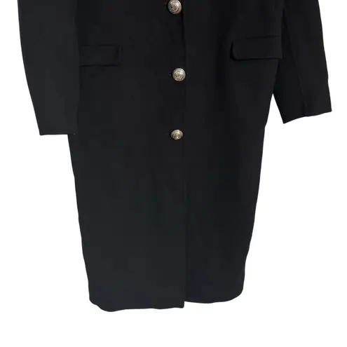 Rabanne Black Three Button Wool Long Sleeve Longline Winter Coat Size 4