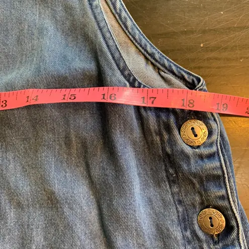 AKS Amy K. Su for Nordstrom Denim Jean Dress Sleeveless Maxi Pockets Medium Blue