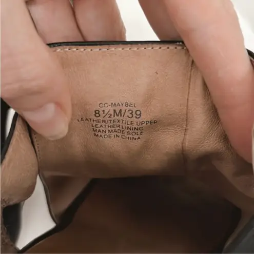 Corso Como Maybel Black Leather Peep Toe
Tortoise Shell Block Heels Women 8.5