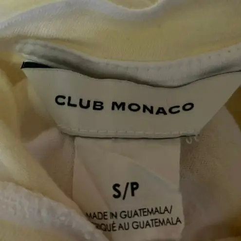 Club Monaco Women's Yellow White Striped Short Sleeve T Shirt Tee Top Size S
