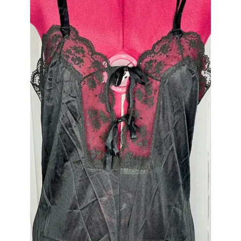 negligee playsuit black lace union made Size L